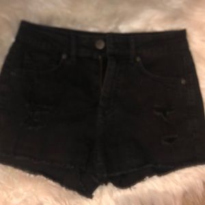High waisted black shorts